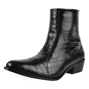 LIBERTYZENO Men's Black Croco  Boots